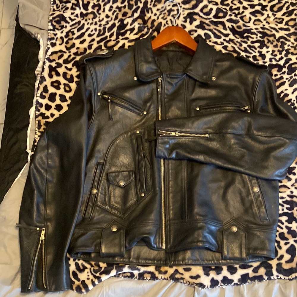 GENUINE LEATHER Harley Davidson Motorcycles One of a kind vintage leather jacket